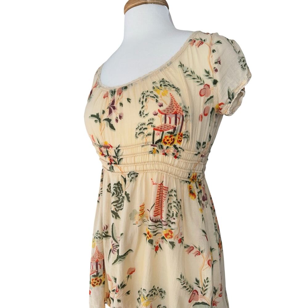 Vintage Lucky Brand Babydoll Top S Gauzy Cotton Y2K Cottagecore Praire Boho